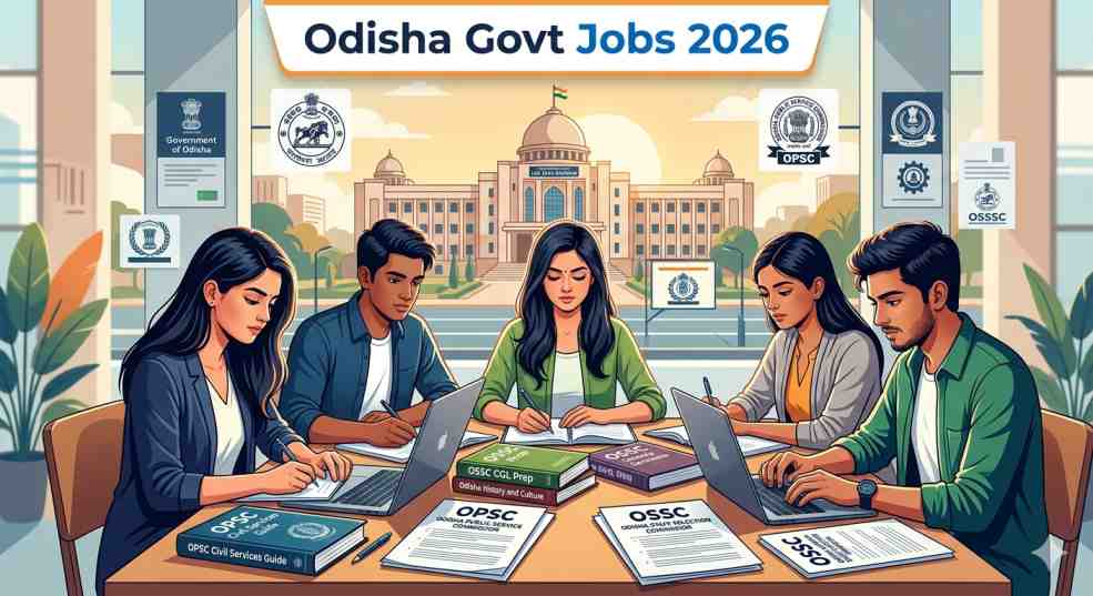 Odisha Govt Jobs 2026 preparation by students for OPSC OSSC OSSSC exams